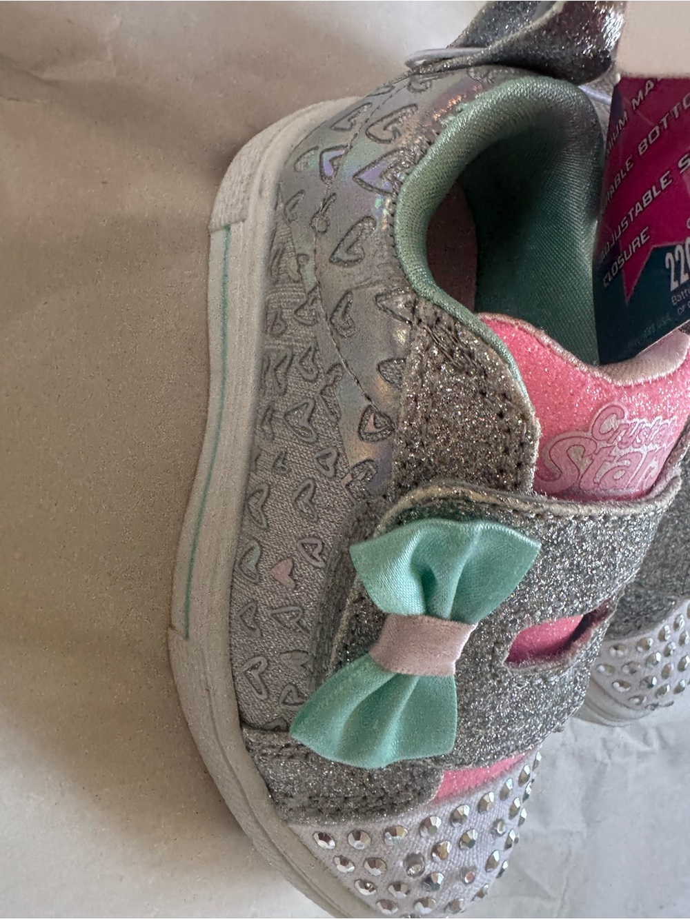 Skechers Girls Glitter Pink & Purple Light-Up Sneakers - Twin Pack - Picture 5 of 9